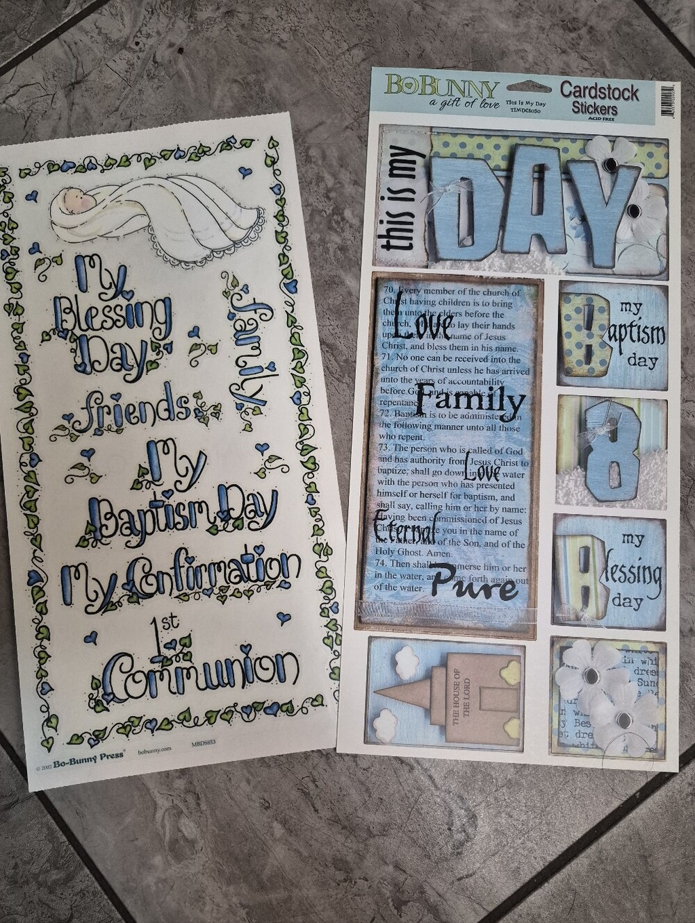 Vintage Baptism Day Stickers